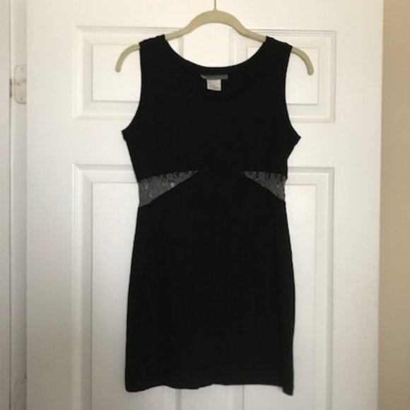 Erin Kleinberg Mini Dress with Gray lace Cutouts - Picture 1 of 6